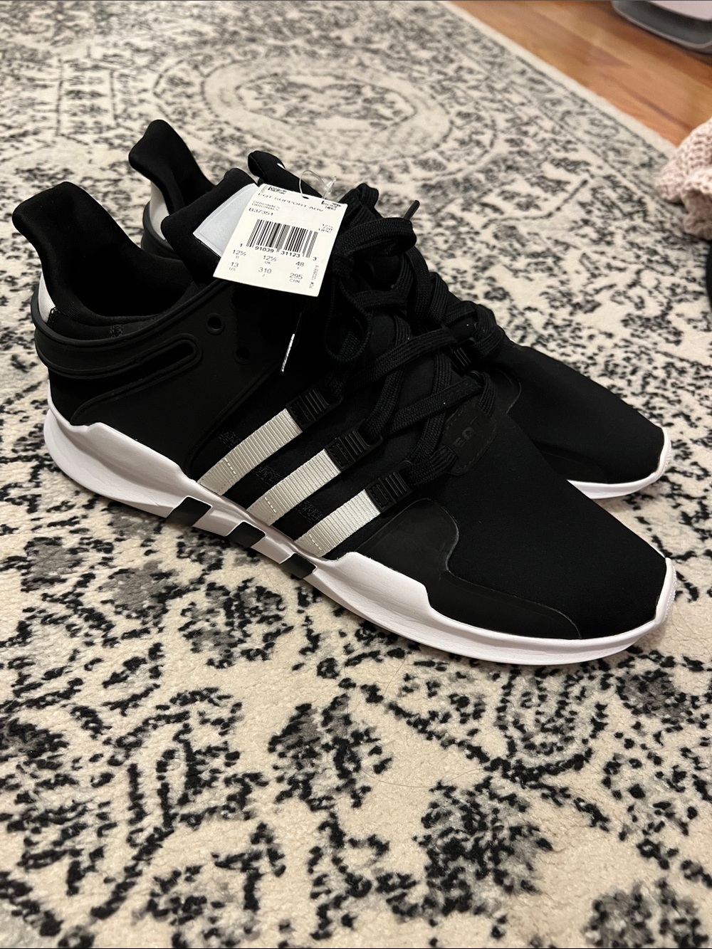 NWT adidas Black Sneakers with White Stripes